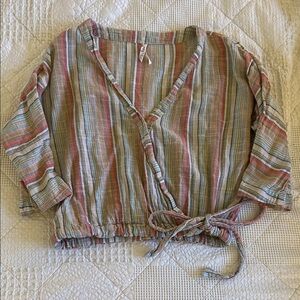 Girl Krazy Multicolor Striped Wrap Blouse